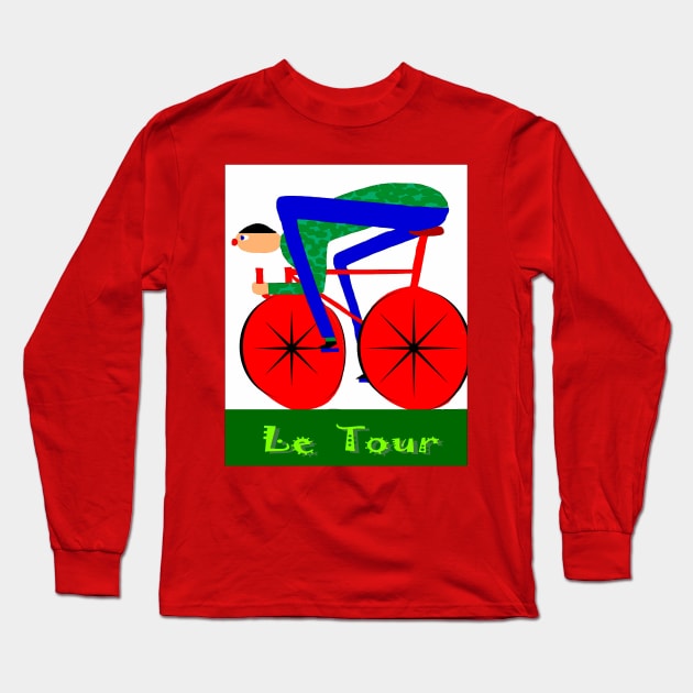 Le Tour : Abstract Psychedelic Bicycle Racing Advertising Print Long Sleeve T-Shirt by posterbobs